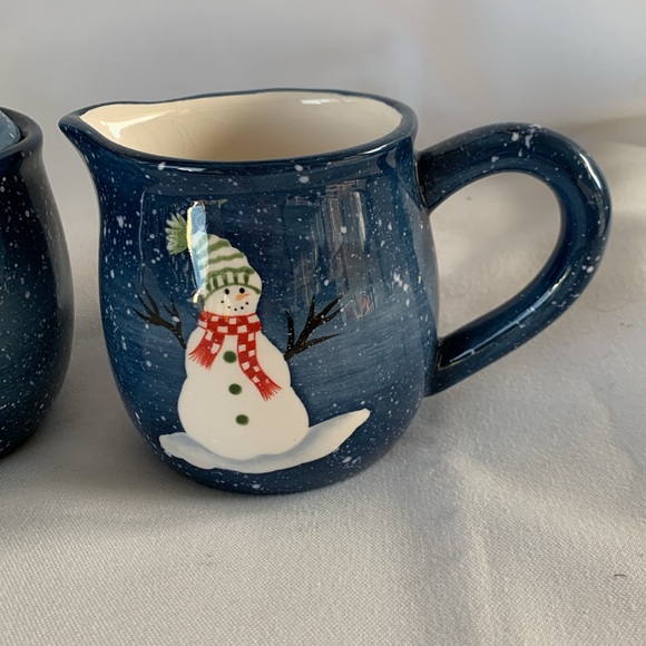 Snowman Sugar and Creamer Set - Pacific Rim - Ceramic - Picture 3 of 8